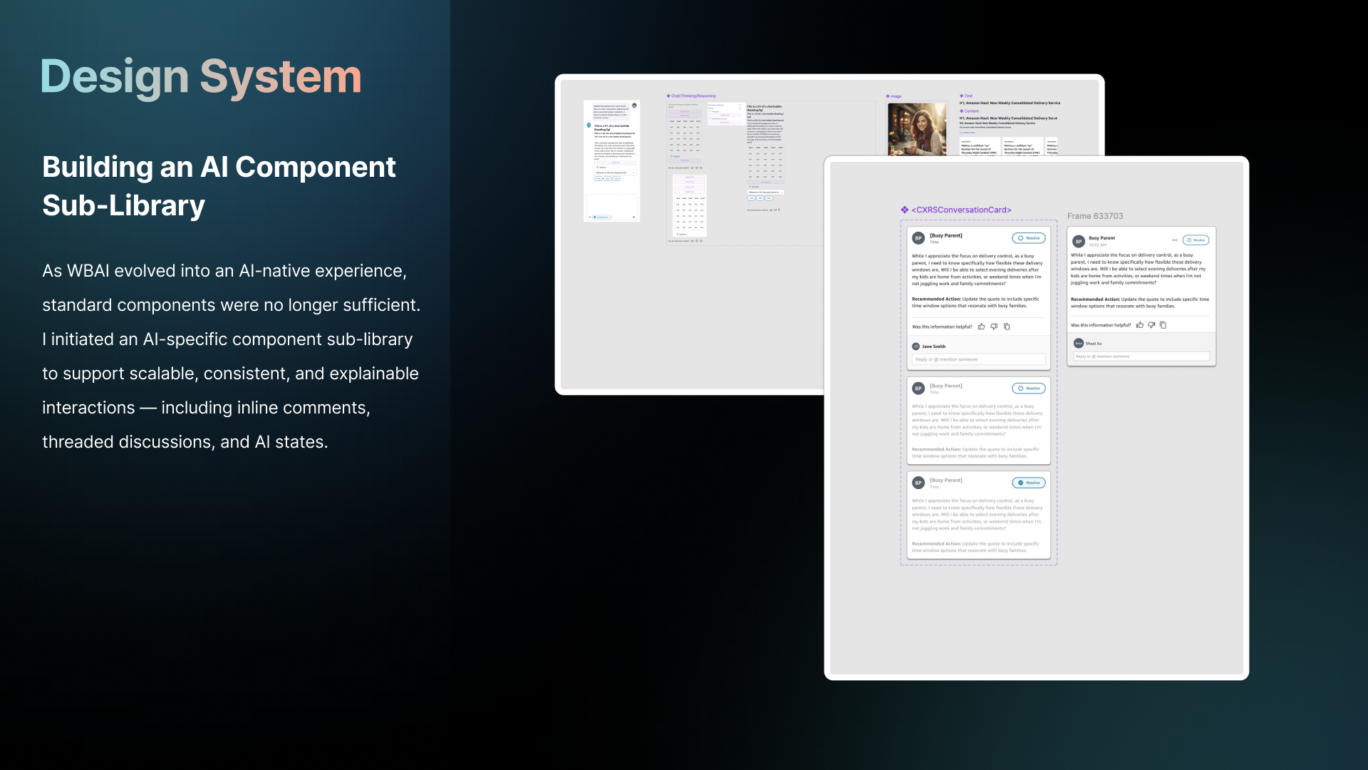 AI component sub-library — inline comments, threads, and AI states